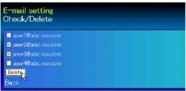 Christie L2K1500 - Registering and deleting E-mail addresses - 2