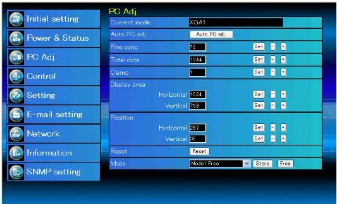 Christie L2K1500 - PC adjustment - 1