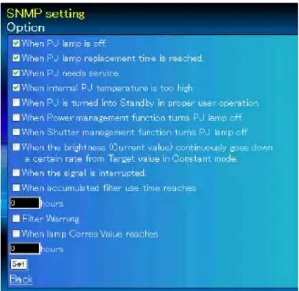 Christie L2K1500 - Trap option setting - 1