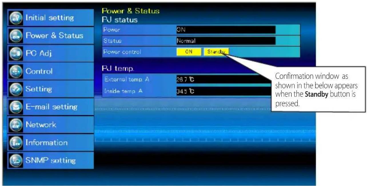 Christie L2K1500 - Power control and status check - 1