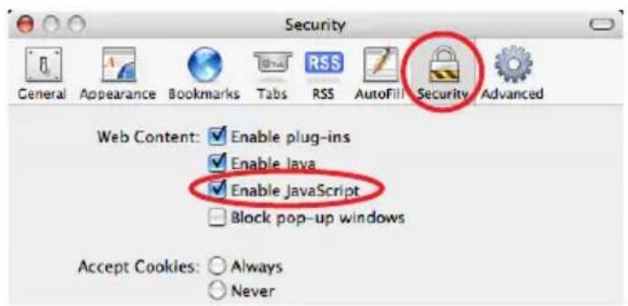 Christie L2K1500 - JavaScript enable setting - 1