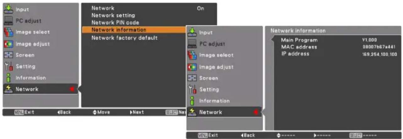 Christie L2K1500 - Network information - 1