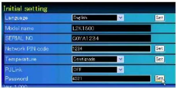 Christie L2K1500 - PJLink and password setting - 1