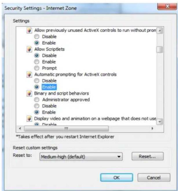 Y-cam Bullet YCBLB3 - Enabling Acve X in Internet Explorer - 2
