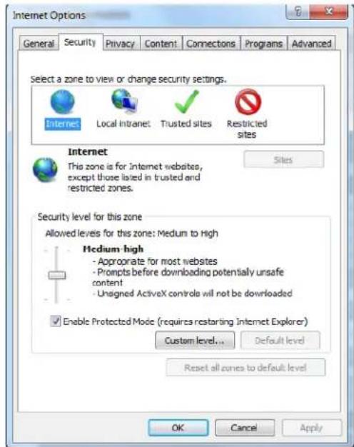 Y-cam Bullet YCBLB3 - Enabling Acve X in Internet Explorer - 1