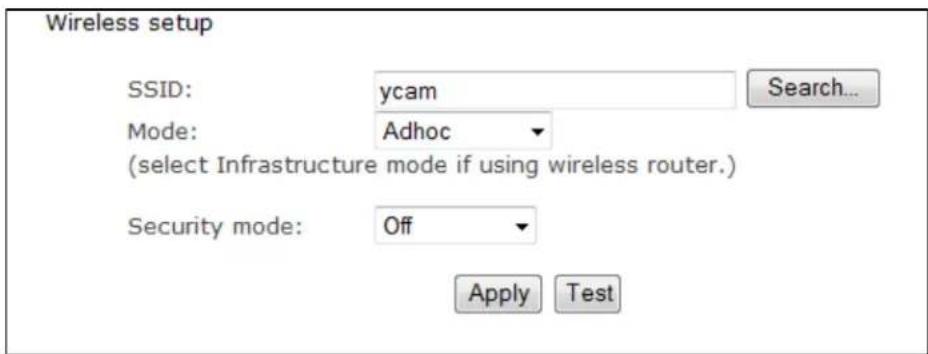 Y-cam Bullet YCBLB3 - Adhoc Wireless Setup Opons - 1