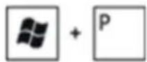 Wyse E1914H - Method 1: Using keyboard shortcut "Win+P" - 1