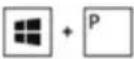 Wyse E1914H - Method 1: Using keyboard shortcut "Win+P" - 1