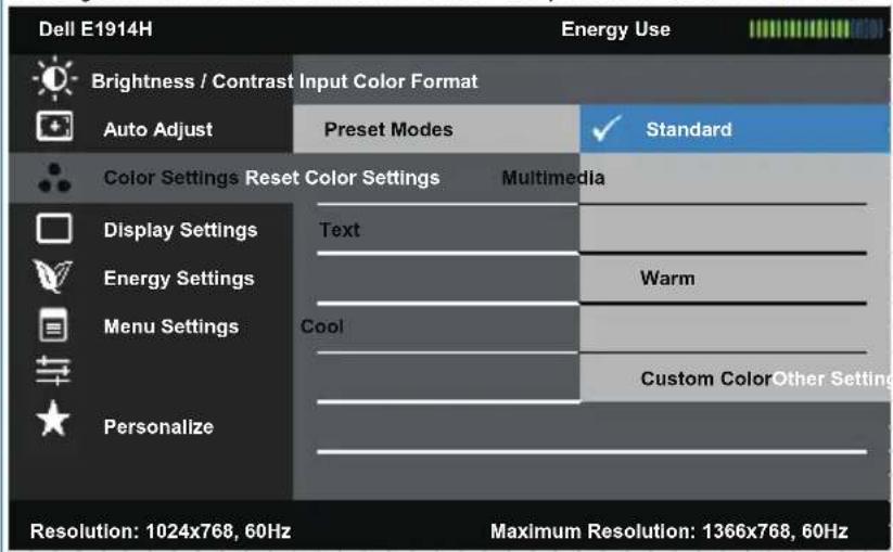 Wyse E1914H - Input Color Format - 1