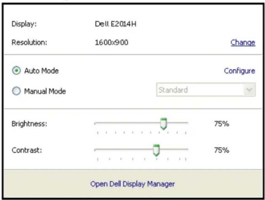 Wyse E1914H - Using the Quick Settings Dialog - 1