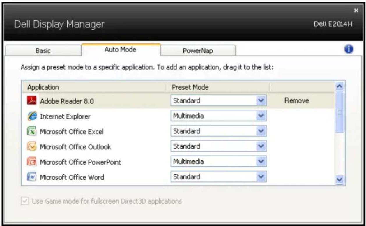 Wyse E1914H - Assigning Preset Modes to Applications - 2