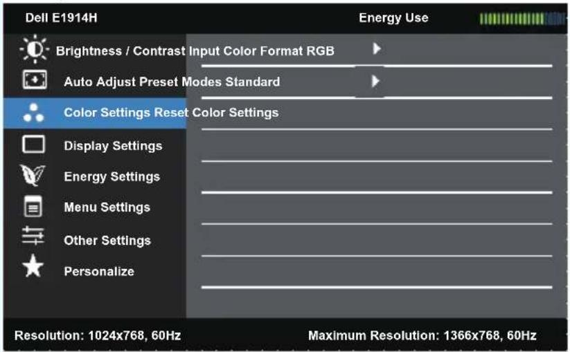 Wyse E1914H - Color Settings - 1