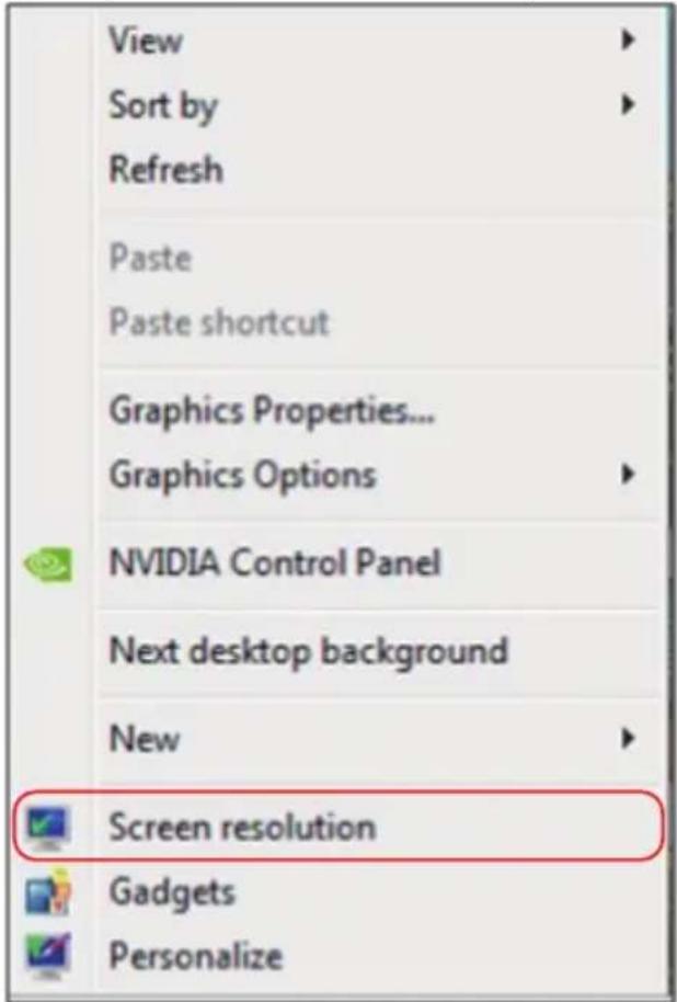 Wyse E1914H - Method 2: Using the "Screen Resolution" menu - 1