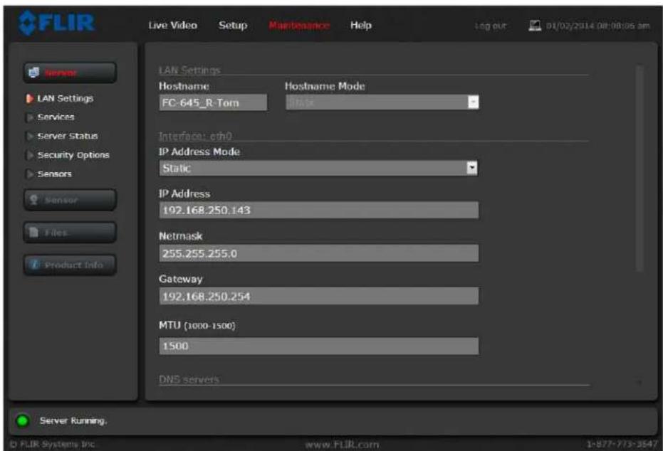 FLIR FC-348 - Server Menu - 2