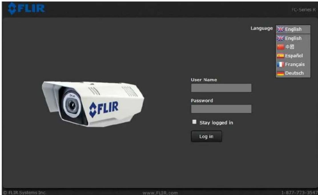 FLIR FC-348 - Log in to the Camera Web Page - 1