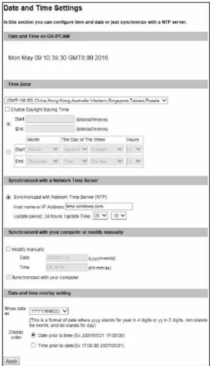 Geovision GV-MDR3400 - Date & Time Settings - 1