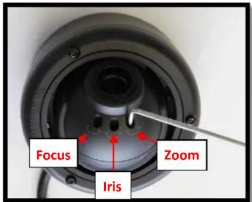 Arecont Vision MegaBall AV1145 - Adjusting the Focus, Iris and Field of View: - 1