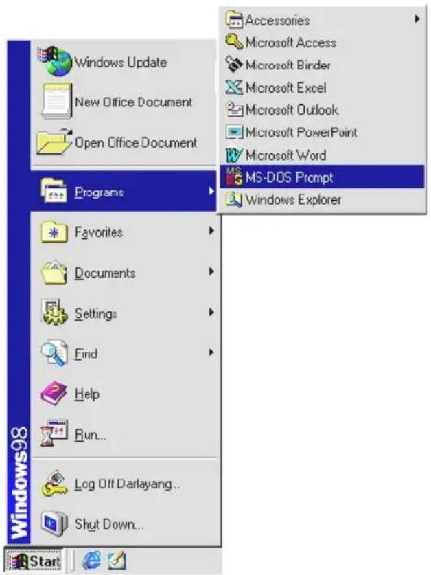 American Dynamics VideoEdge ADCIPE3312 - Click Start → Programs → MS-DOS Prompt - 1