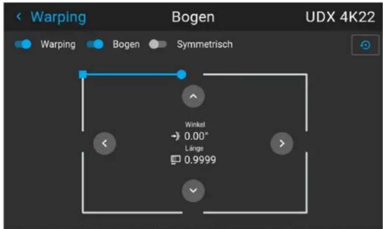 Warping Bogen UDX 4K22 Warping Bogen Symmetrisch Winkel → 0.00° Länge 0.9999