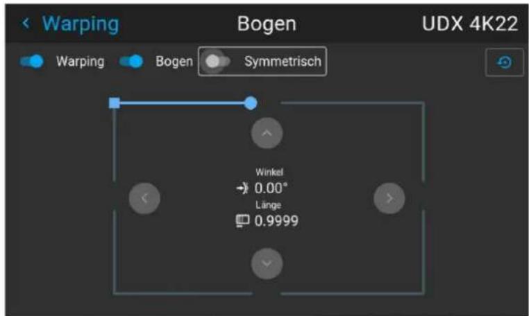 Warping Bogen UDX 4K22 Warping Bogen Symmetrisch Winkel → 0.00° Länge 0.9999