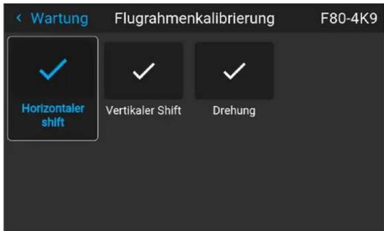 Wartung Flugrahmenkalibrierung F80-4K9 ✓ Horizontaler shift Vertikaler Shift Drehung