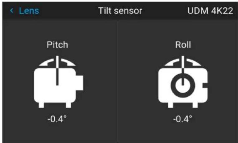 Lens Tilt sensor UDM 4K22 Pitch -0.4° Roll -0.4°