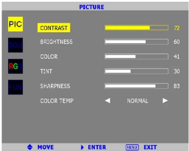 ORION Value 15RTV - Picture Menu - 1