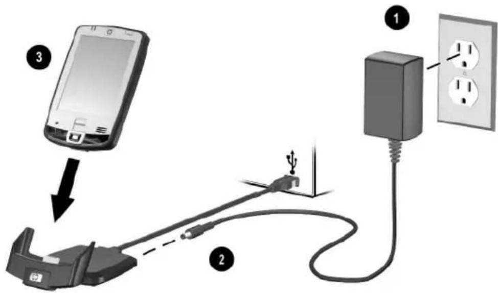 HP iPAQ hx2790c - Charging with the HP Desktop Cradle and AC Adapter - 2