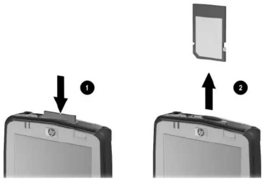 HP iPAQ hx2790c - Removing a Secure Digital (SD) Expansion Card - 1
