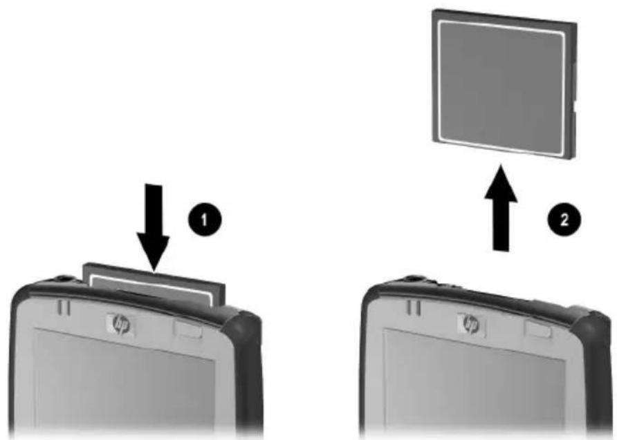 HP iPAQ hx2790c - Removing a Compact Flash (CF) Expansion Card - 1