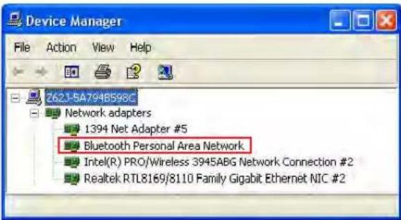 Device Manager File Action View Help 2621-5A794B598C Network adapters 1394 Net Adapter #5 Bluetooth Personal Area Network Intel(R) PRO/Wireless 3945ABG Network Connection #2 Realtek RTL8169/8110 Family Gigabit Ethernet NIC #2