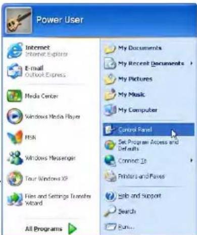 Power User Internet Internet Explorer E-mail Outlook Express Media Center Windows Media Player MSN Windows Messenger Tour Windows XP Files and Settings Transfer Wizard All Programs My Documents My Recent Documents My Pictures My Music My Computer Control Panel Set Program Access and Defaults Connect To Printers and Faxes Help and Support Search Run...