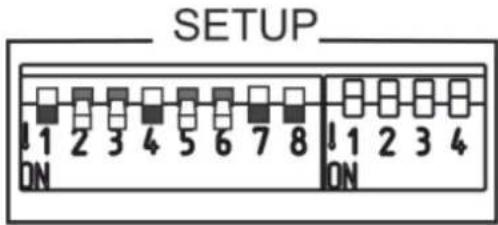 SETUP 1 2 3 4 5 6 7 8 ON 1 2 3 4 ON