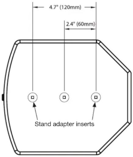 4.7" (120mm) 2.4" (60mm) Stand adapter inserts