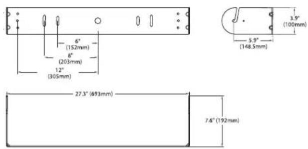 BOSE RoomMatch RMU105 - Loudspeaker and U-Bracket Dimensions - 2