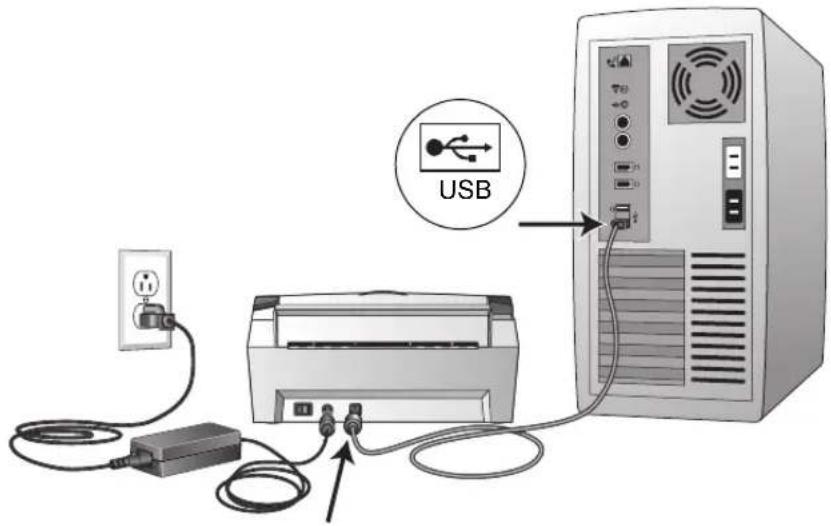 Visioneer Strobe XP 450 - STEP 4: CONNECT THE USB CABLE AND TURN ON THE POWER - 1