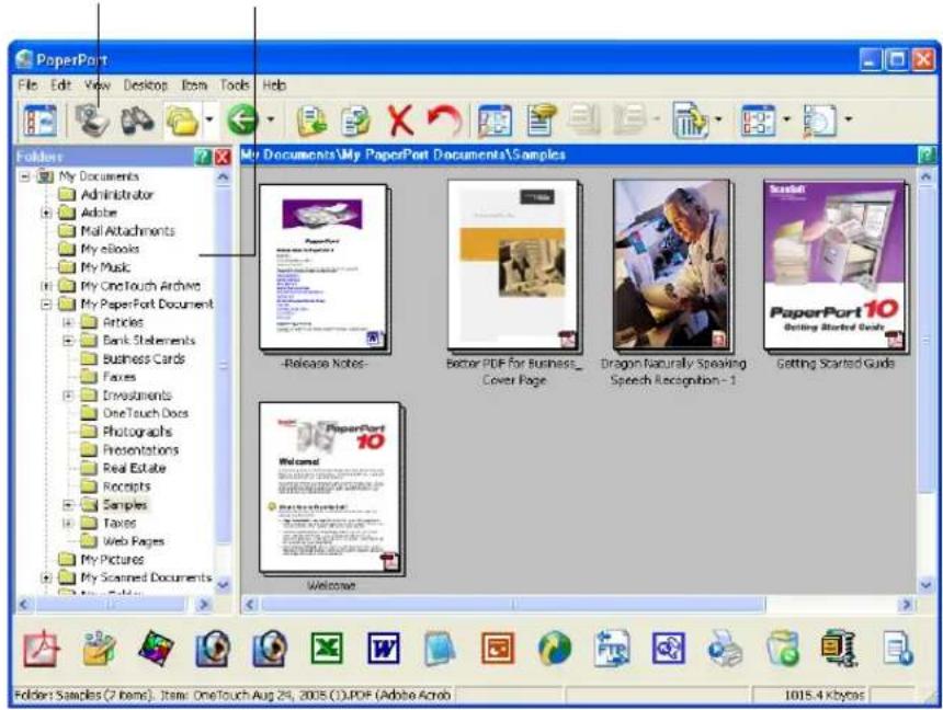 Visioneer Strobe XP 450 - To access the TWAIN interface from PaperPort: - 1
