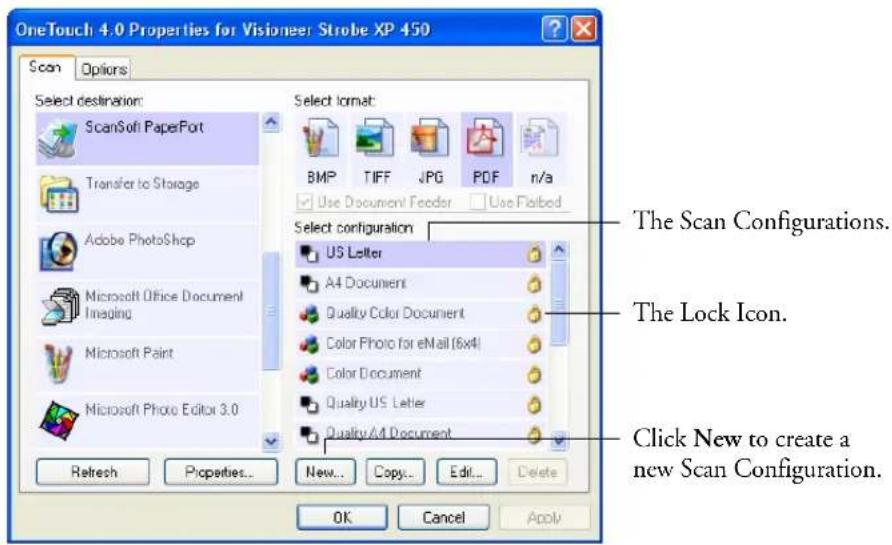 Visioneer Strobe XP 450 - CREATING A NEW SCAN CONFIGURATION - 1