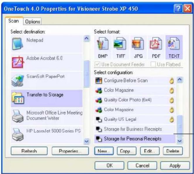 Visioneer Strobe XP 450 - Setting up multiple folders for transfer to storage: - 5