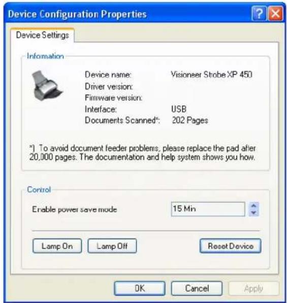 Visioneer Strobe XP 450 - DISPLAY THE DEVICE CONFIGURATION - 2