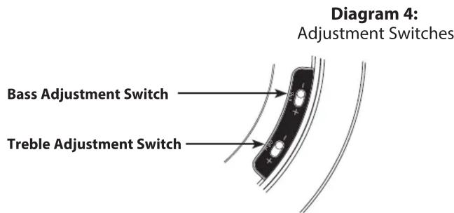 Diagram 4: Adjustment Switches Bass Adjustment Switch Treble Adjustment Switch