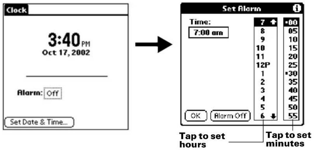 Clock 3:40 PM Oct 17, 2002 Alarm: Off Set Date & Time... Set Alarm Time: 7:00 am 7 8 9 10 11 12P 1 2 3 4 5 6 7 8 9 10 11 12P 1 2 3 4 5 6 7 8 9 10 11 12P 1 2 3 4 5 6 7 8 9 10 11 12P 1 2 3 4 5 6 7 8 9 10 11 12A 1 2 3 4 5 6 7 8 9 10 11 12P 1 2 3 4 5 6 7 8 9 10 11 12P 1 2 3 4 5 6 7 8 9 10 11 12P 1 2 3 4 5 6