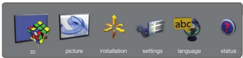 3D picture installation settings language status