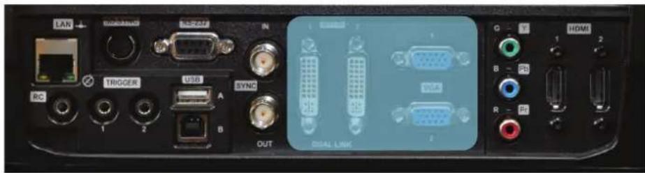 LAN BORDRAW NS-ZM IN TRIGGER USB SYNC RC 1 2 A B OUT DISALL LINK VCS 1 2 G Y HDMI 1 2 B Pb R Pr