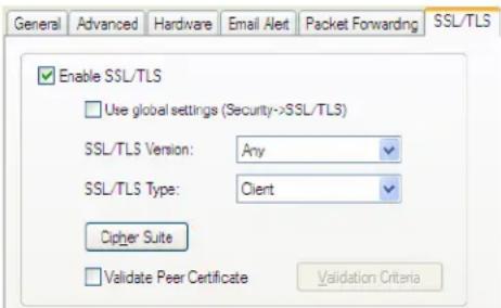Perle IOLAN SCS16C - SSL/TLS Settings Tab Field Descriptions - 1
