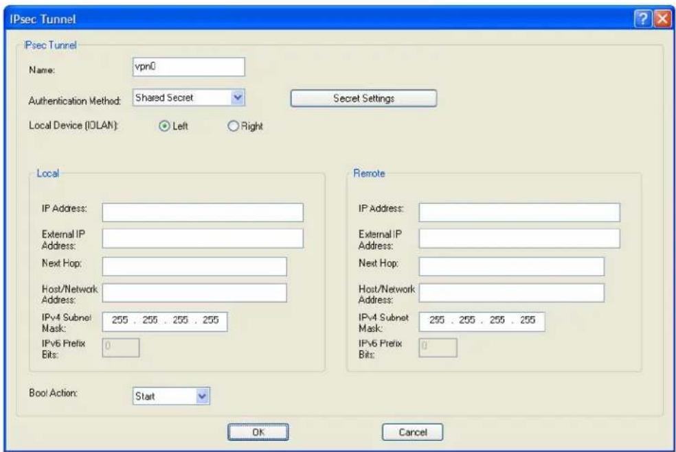 Perle IOLAN SCS16C - Adding/Editing the IPsec Tunnel - 1