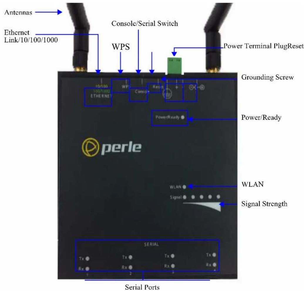 Perle IOLAN STS4P - Top View (4 port RJ-45) - 1