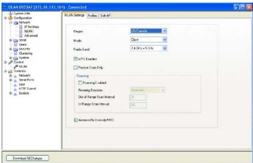 Perle IOLAN SDS4 - WLAN Global Settings - 1