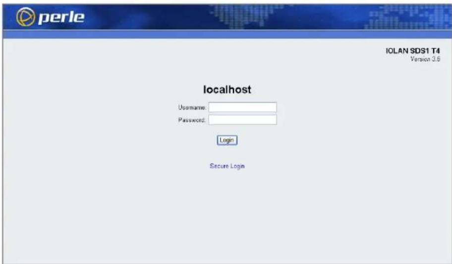 Perle IOLAN SDS4 - Connecting to the IOLAN Using WebManager - 1