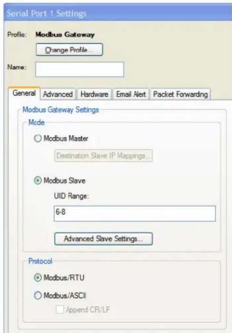 Perle IOLAN SDS1 - Modbus Slave Settings - 2